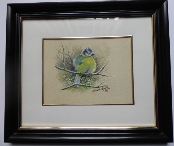 "Winter Blue Tit" an original painting by Kenneth Smith